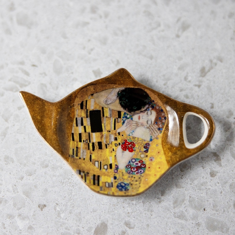 Gustav Klimt The Kiss art souvenir tea bag holder in original box Vienna Austria